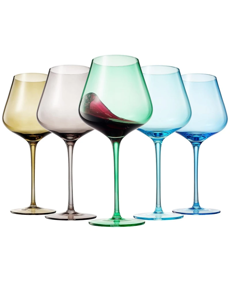 The Wine Savant Colors of The Rocky Mountains Wine Glasses, Set of 5