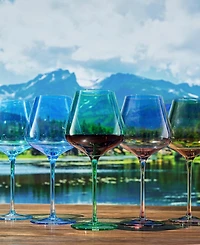 The Wine Savant Colors of The Rocky Mountains Wine Glasses, Set of 5