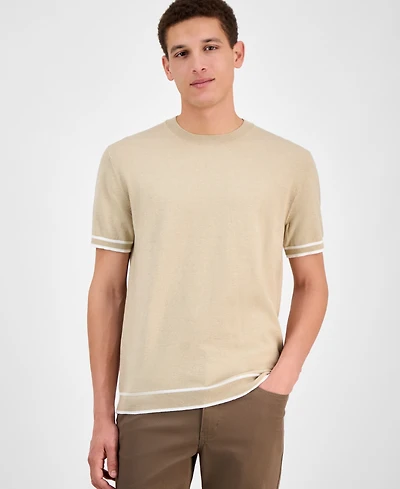 Alfani Men's Refined Short Sleeve Textured Sweater, Exclusively at Macy's