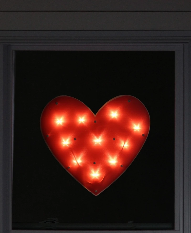 Northlight 14.25" Lighted Heart Valentine's Day Window Silhouette Decoration