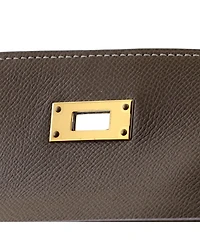 Pre-Owned HERMES Kelly 28 Handbag Grey Epsom with Gold Hardware