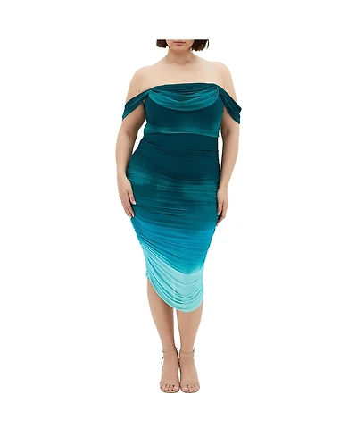 Plus Alyssa Print Midi Dress