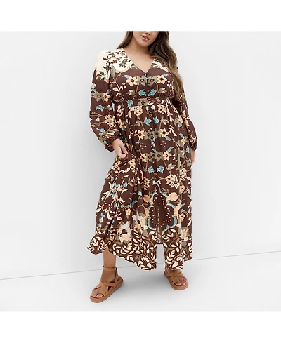 Plus Florence Placement Maxi Dress