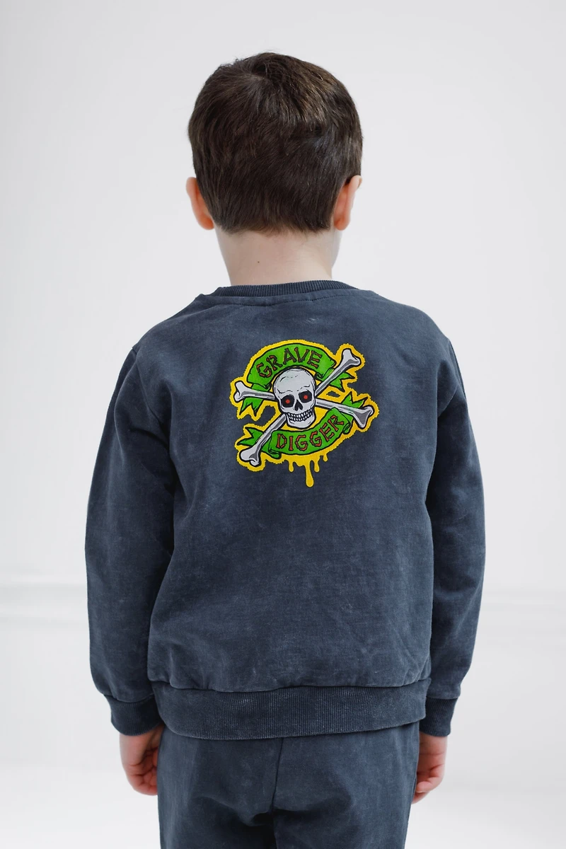 Monster Jam Toddler Boys Grave Digger Fleece Sweatshirt and Jogger Pants Outfit Set