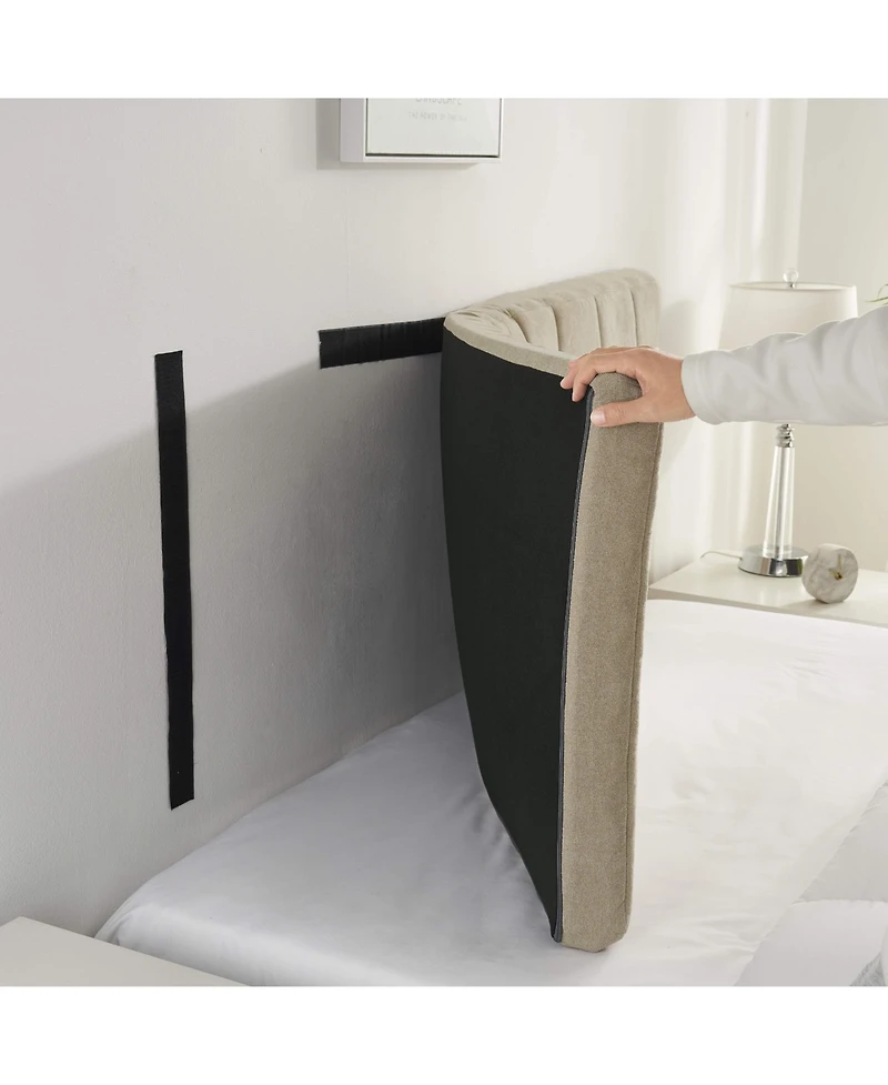 Wall Mounted Easy Assemble Channel Stitched Floating Headboard