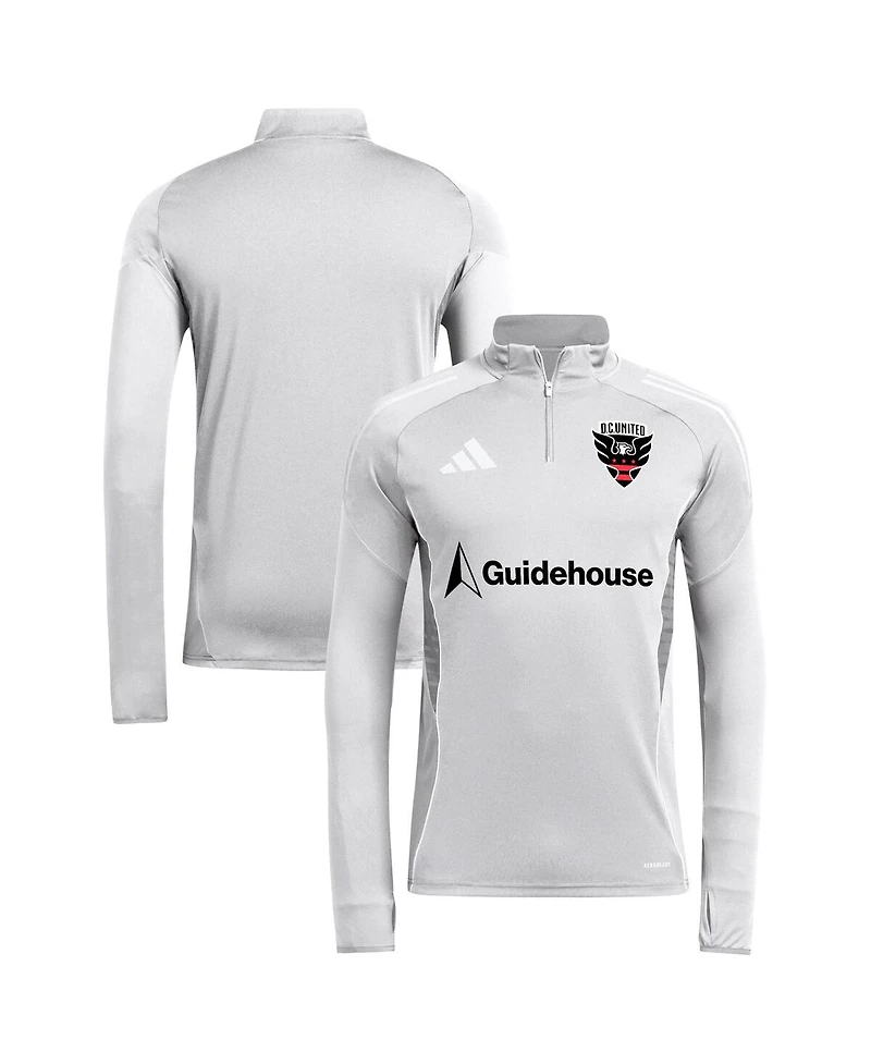 Adidas Men's Silver D.c. United 2025 Quarter-Zip Long Sleeve Training Top