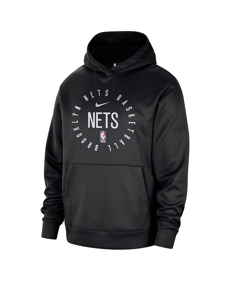 Nike Men's Black Brooklyn Nets 2024/25 Spotlight On-Court Practice Performance Pullover Hoodie