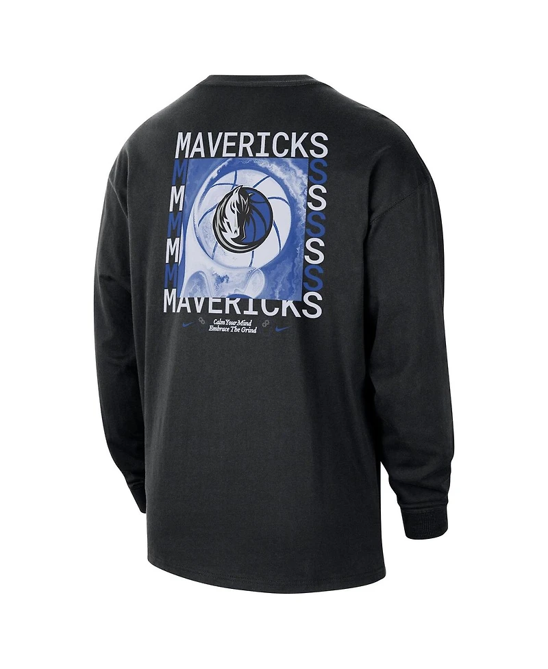 Nike Men's Black Dallas Mavericks Courtside Oversized Long Sleeve T-Shirt