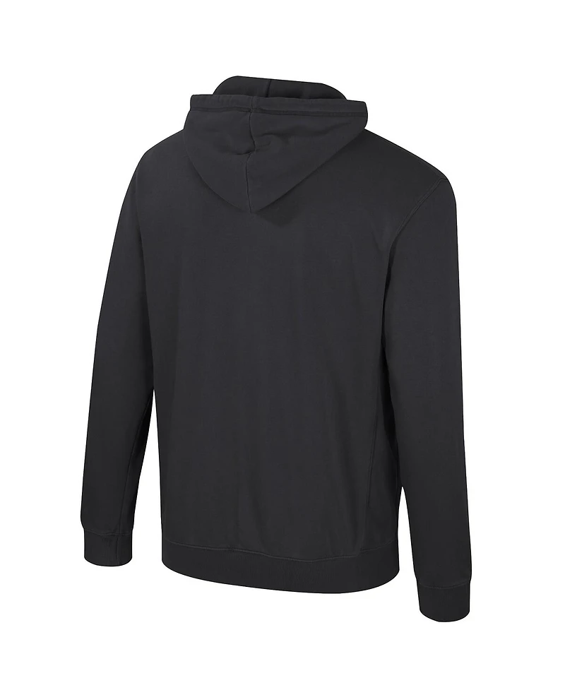 Colosseum Men's Black Iowa Hawkeyes Big Tall Cap E-Tan Pullover Hoodie