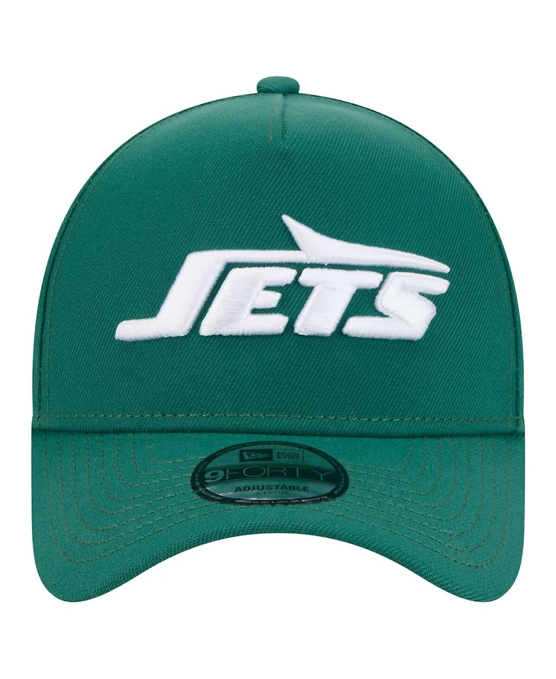 New Era Men's Green New York Jets A-Frame 9FORTY Adjustable Hat