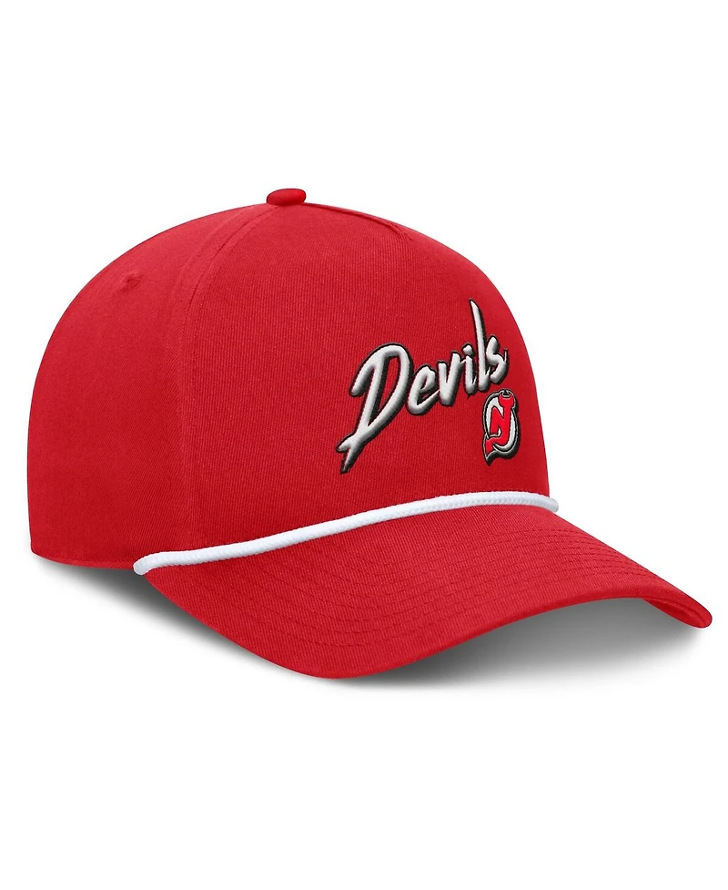 Fanatics Men's Red New Jersey Devils Decades Collection A-Frame Rope Adjustable Hat