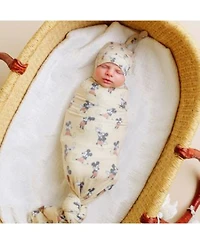 Copper Pearl Baby Mickey Mouse Top Knot Hat Knit Blanket Single