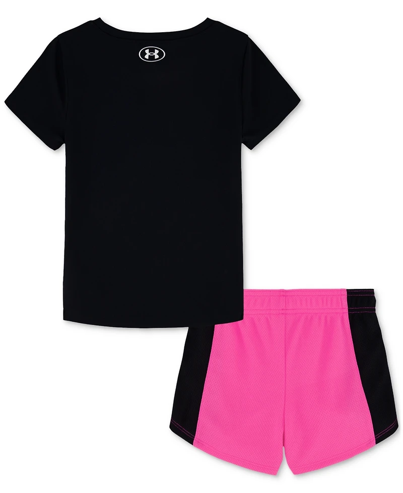Under Armour Toddler & Little Girls T-Shirt Mesh Shorts, 2 Piece Set