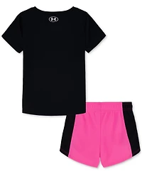 Under Armour Toddler & Little Girls T-Shirt Mesh Shorts, 2 Piece Set