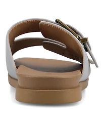 Journee Collection Women's Cosette Double Strap Flat Sandals