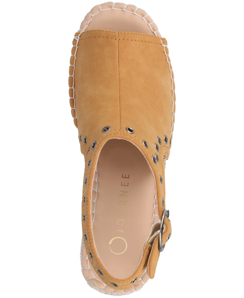 Journee Collection Women's Crisie Peep Toe Espadrille Wedge Sandals