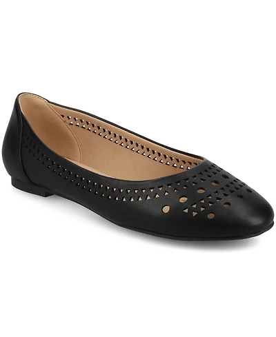 Journee Collection Women's Kamrah Perforated Ballet Flats