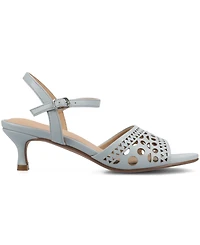 Journee Collection Women's Jessly Perforated Kitten Heel Dress Sandals