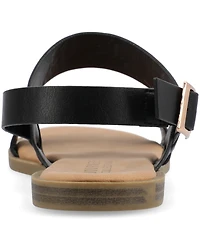 Journee Collection Women's Lavine Double Strap Flat Sandals