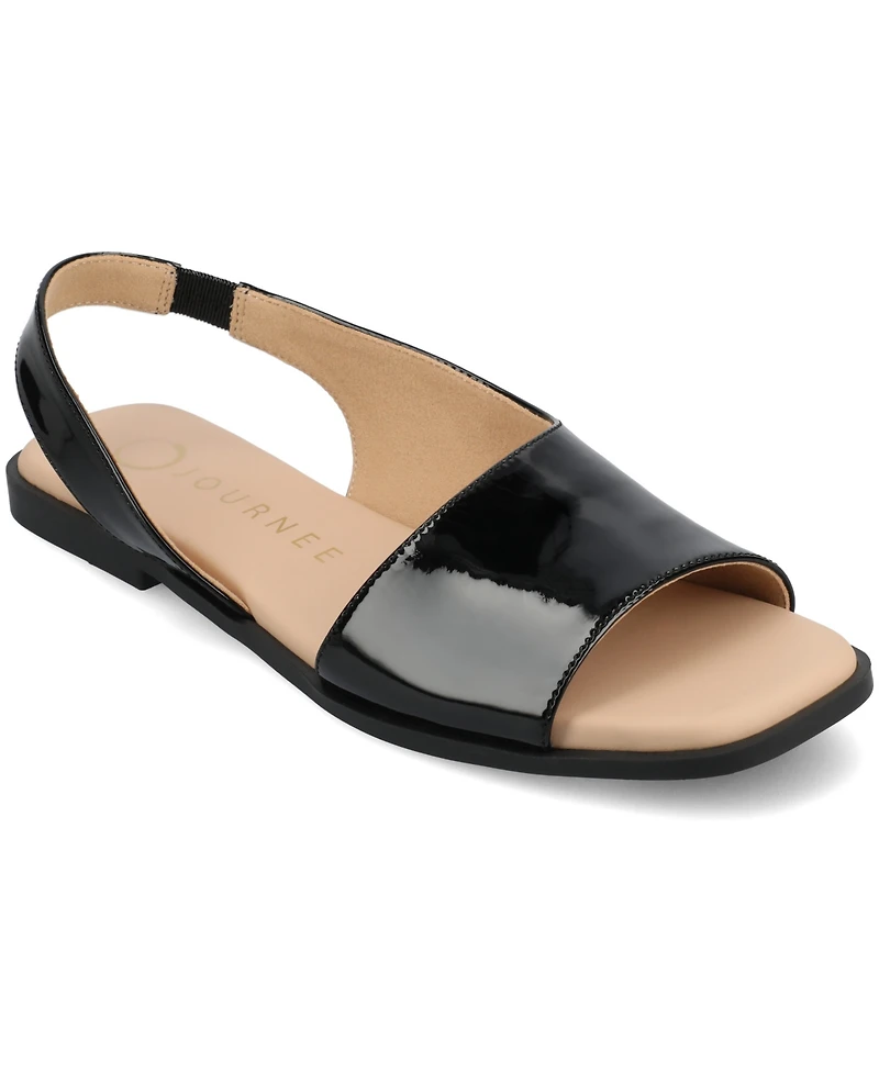 Journee Collection Women's Brinsley Slingback D'Orsay Flat Sandals