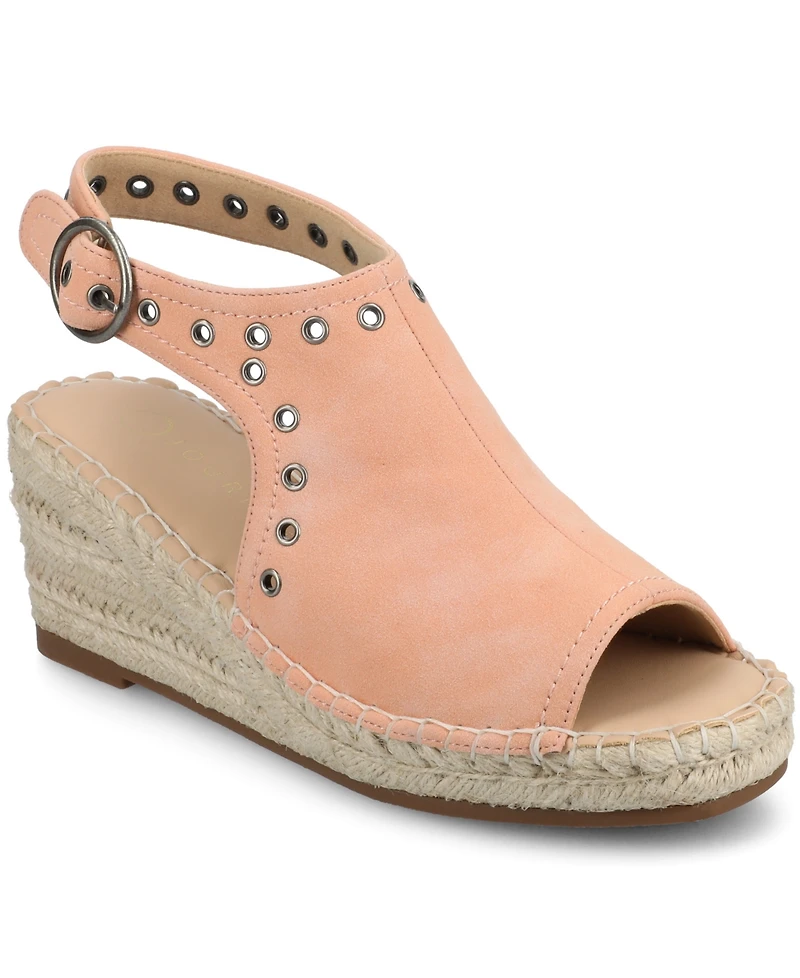 Journee Collection Women's Crisie Peep Toe Espadrille Wedge Sandals