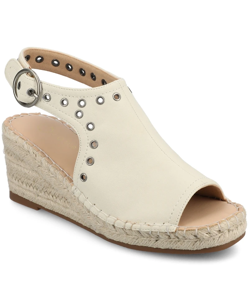 Journee Collection Women's Crisie Peep Toe Espadrille Wedge Sandals