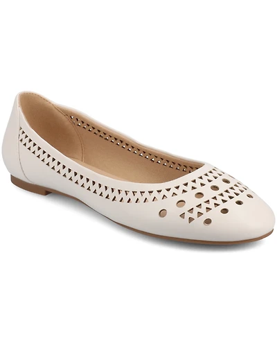 Journee Collection Women's Kamrah Perforated Ballet Flats
