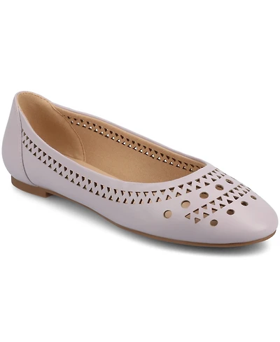 Journee Collection Women's Kamrah Perforated Ballet Flats