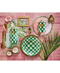 Mackenzie-Childs Emerald Check Utensil Holder