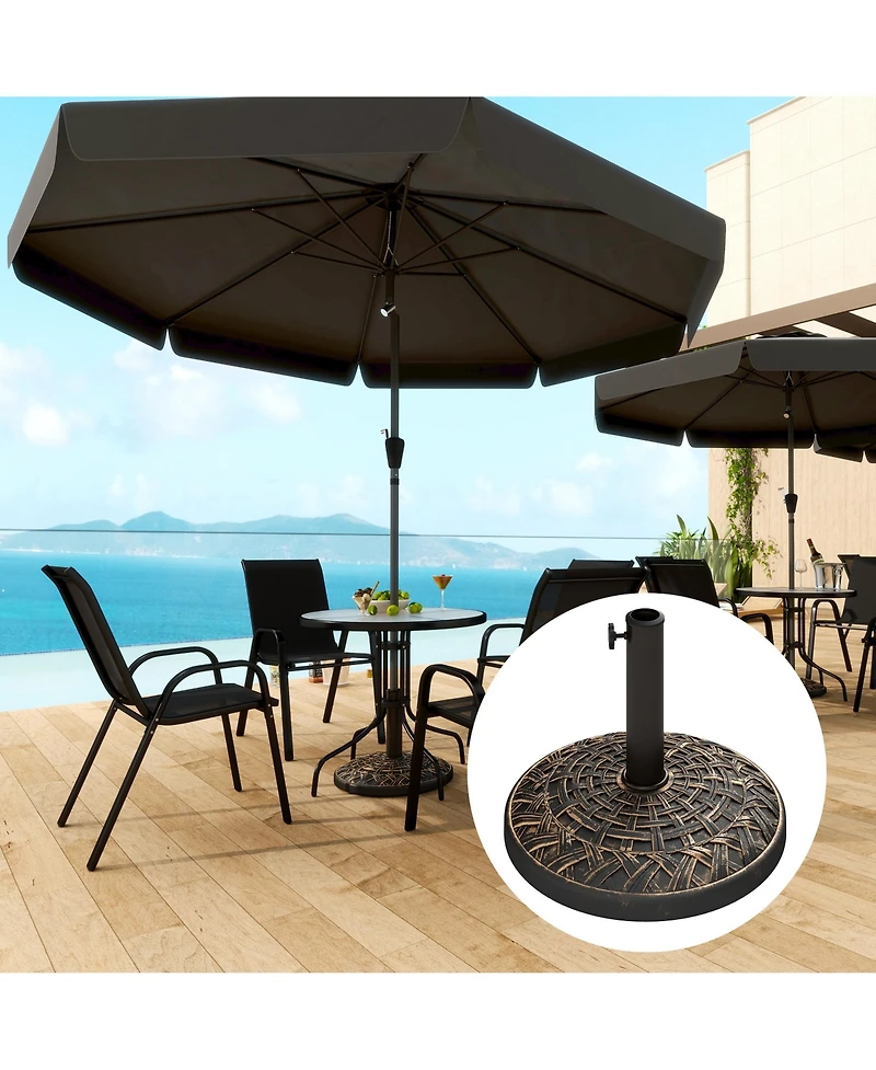 Outsunny 19" Patio Umbrella Base 26 lbs Umbrella Sd for 1.5"/1.9"