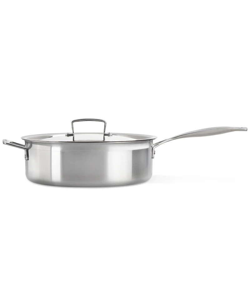 Le Creuset Classic Stainless Steel Round Saute Pan with Lid, 6 Qt.