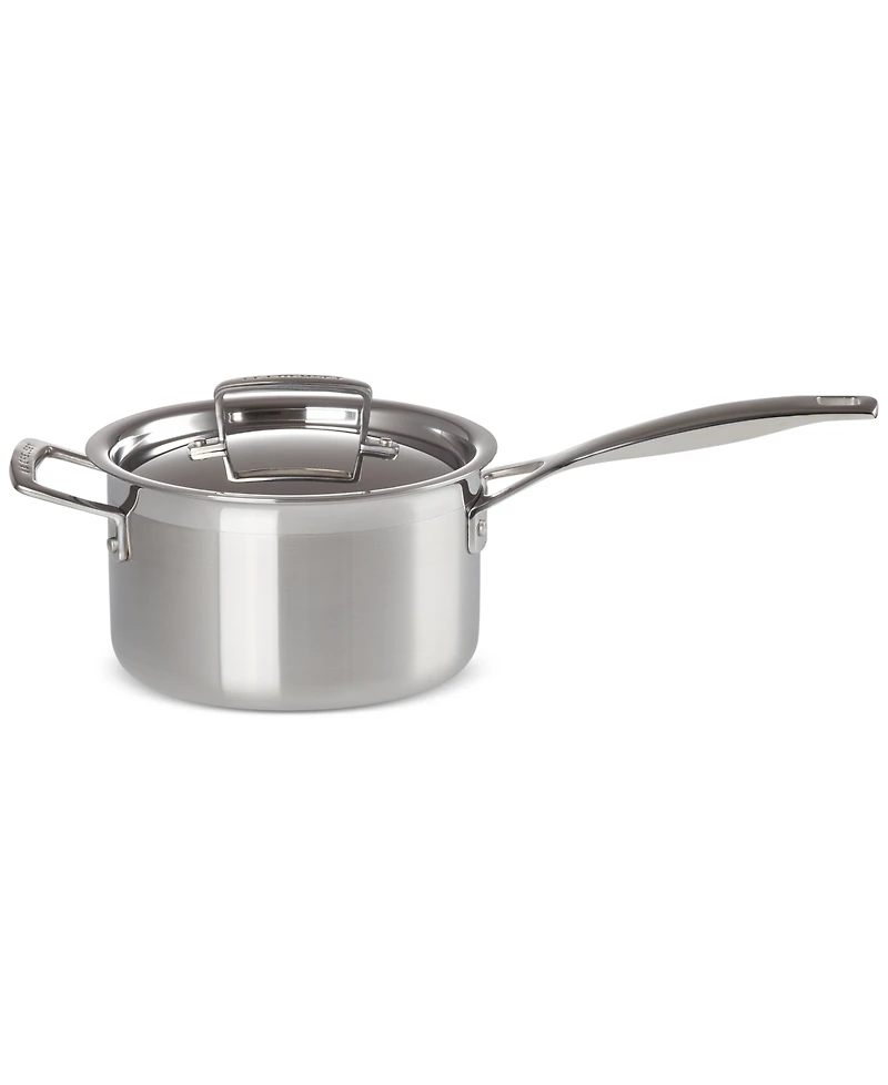 Le Creuset Classic Stainless Steel Round Saucepan with Lid, 3 Qt.