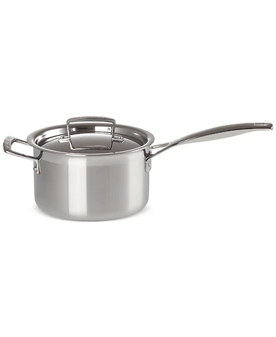 Le Creuset Classic Stainless Steel Round Saucepan with Lid, 3 Qt.