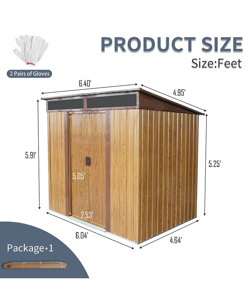 Streamdale 6ft x 5ft Metal Outdoor Storage with Transparent Top