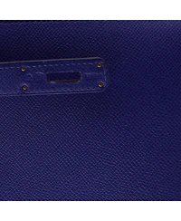 Pre-Owned HERMES Kelly 32 Handbag Blue Epsom with Gold Hardware