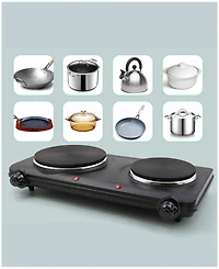 Elite Cuisine Electric Double Cast Burner Hot Plate
