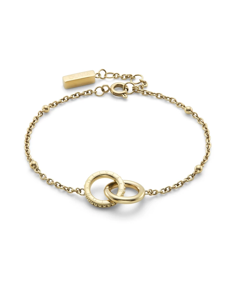 Olivia Burton Women's Amity Interlock Gold Tone Stainless Steel Bracelet