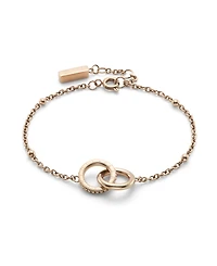 Olivia Burton Women's Amity Interlock Rose Gold Tone Stainless Steel Bracelet