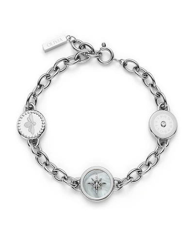 Olivia Burton Signature Charms Silver Tone Bracelet