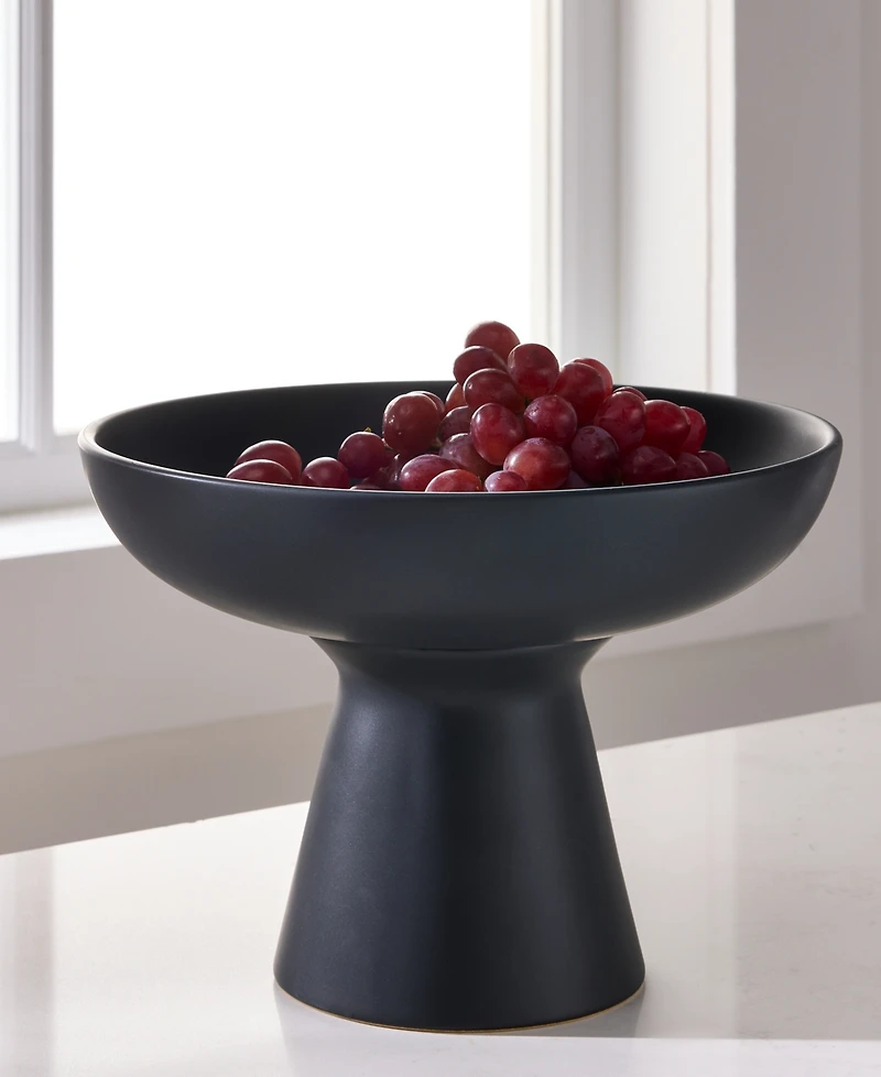 The Cellar Matte Black Footed Bowl, Exclusively at Macy's