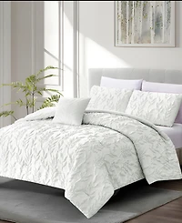 Rachel Roy Jacquard Puckered Botanical 3-Pc. Comforter Set, Twin