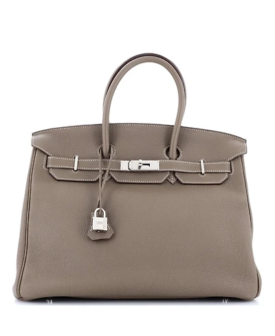 Pre-Owned Hermes Birkin Handbag Grey Togo with Palladium Hardware
