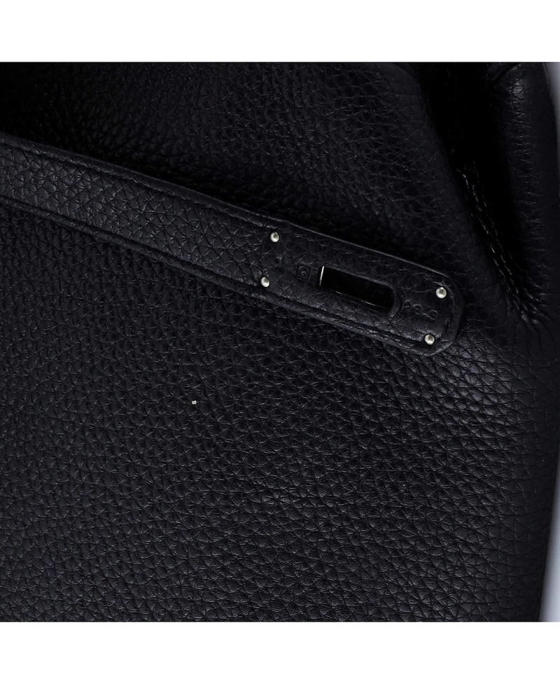Pre-Owned Hermes Birkin 35 Handbag Black Clemence with Palladium Hardware