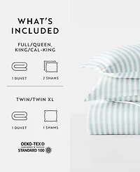 ienjoy Home Distressed Striped Pattern 2 Piece Duvet Cover Set, Twin/Twin Xl