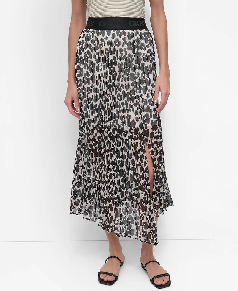 Dkny Women's Printed Chiffon Midi Skirt