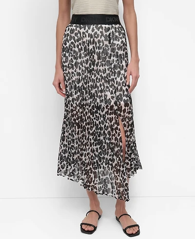 Dkny Women's Printed Chiffon Midi Skirt
