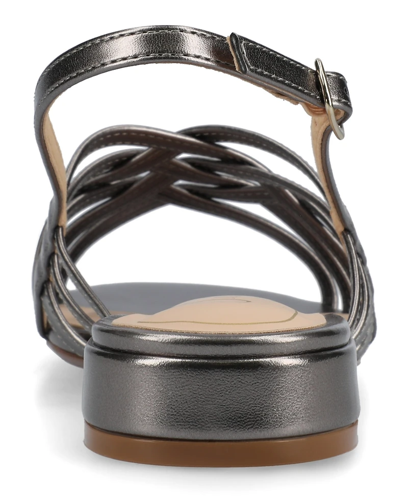 Journee Collection Women's Cassandra Woven Slingback Flat Sandals