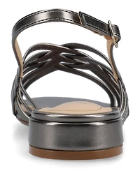 Journee Collection Women's Cassandra Woven Slingback Flat Sandals