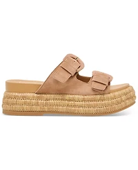 Dolce Vita Women's Witny Double-Buckle Raffia Platform Footbed Sandals