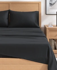 Linery & Co. Turkish Cotton Double-Brushed Solid Color Flannel Bed Sheet Set